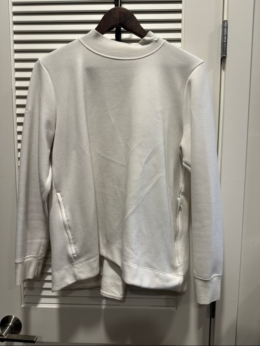 Nike White Crewneck Mock Swing Sweatshirt